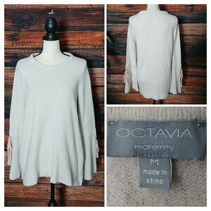 Octavia Sweater M White Bell Sleeve Tie Cuff Maternity